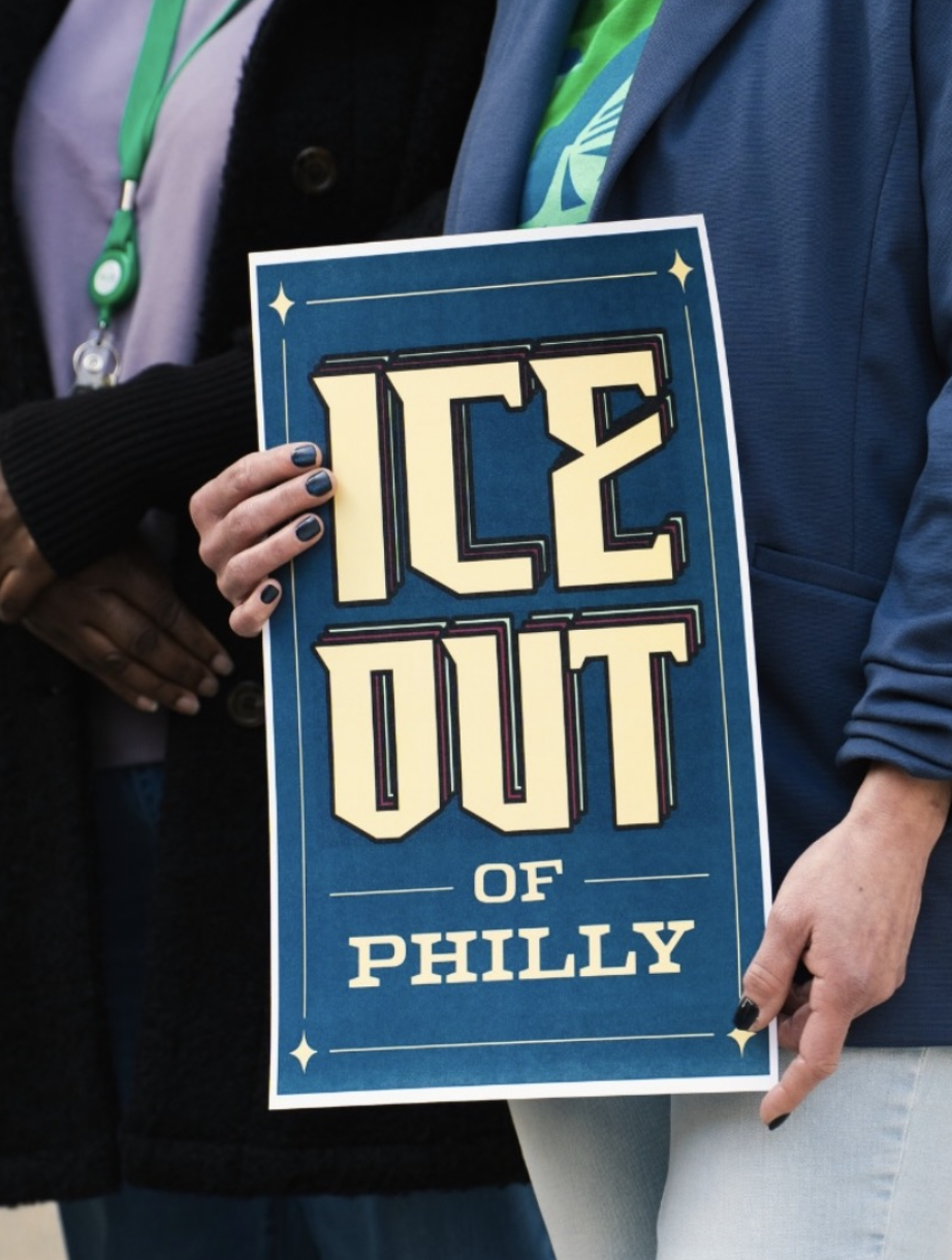 ICE OUT Window Poster Design Graphic
